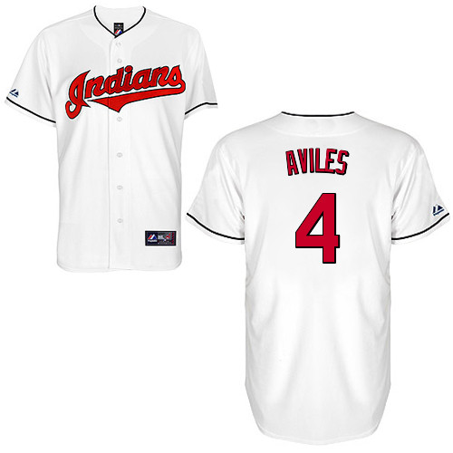 Mike Aviles #4 Youth Baseball Jersey-Cleveland Indians Authentic Home White Cool Base MLB Jersey